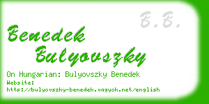 benedek bulyovszky business card
